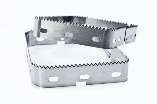 Razor sharp multi-header stainless steel food tray sealing knife, that is compatible with Ulma food packaging machines.